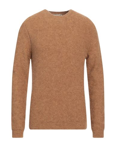 Irish Crone Man Sweater Camel Size M Acrylic, Alpaca wool, Polyamide, Virgin Wool