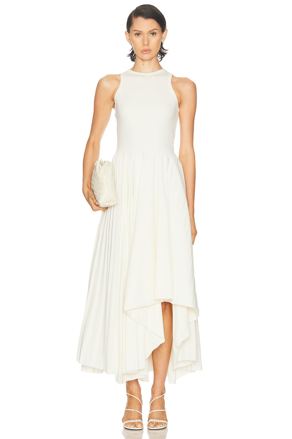 McQueen Cut & Sew Jersey Dress in Ivory - White. 42 also