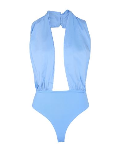 Woman Bodysuit Azure Size 10 Cotton, Polyamide, Elastane, Polyester
