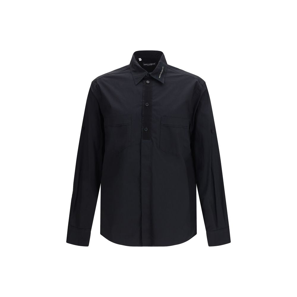 Cotton Dress Shirt — Black