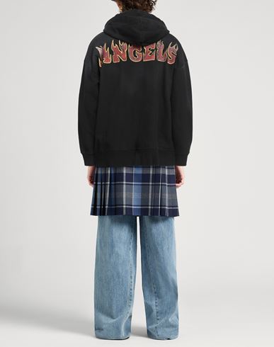 Man Sweatshirt Black Size L Cotton, Polyester, Leather