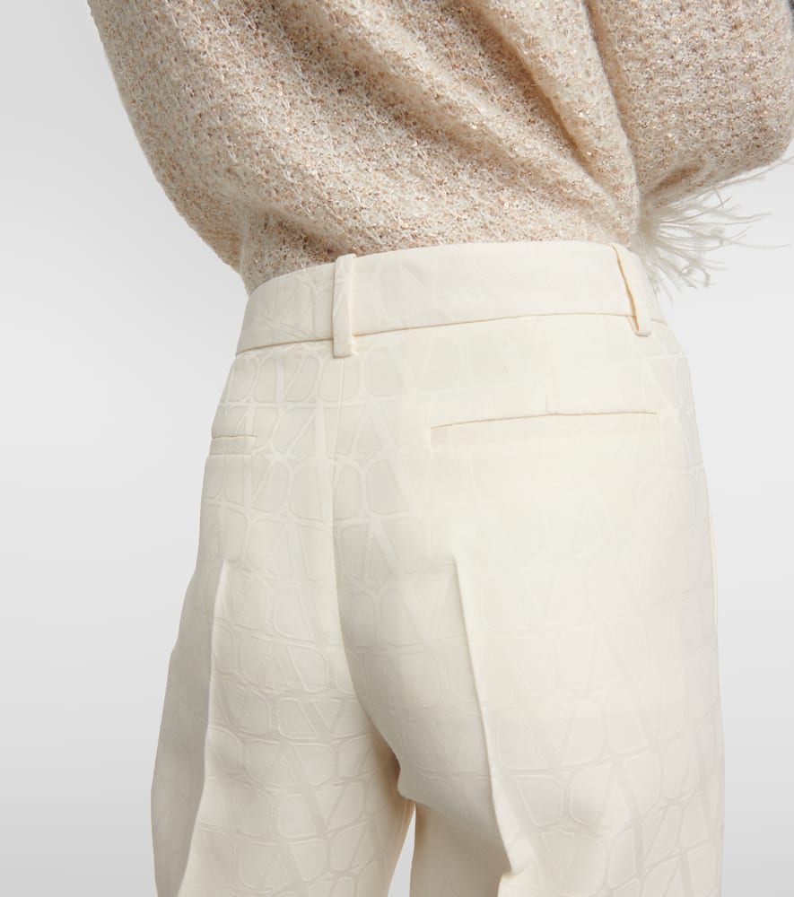 High-rise wool and silk wide-leg pants