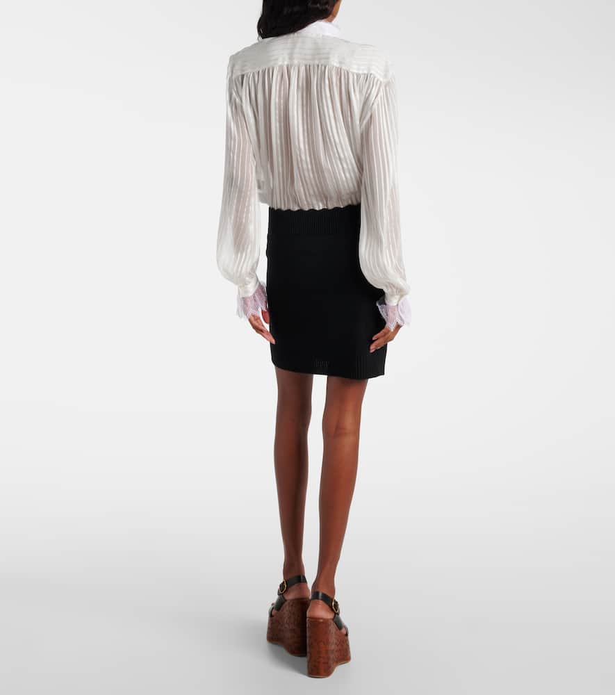 Chloé Ribbed-knit wool and cashmere miniskirt