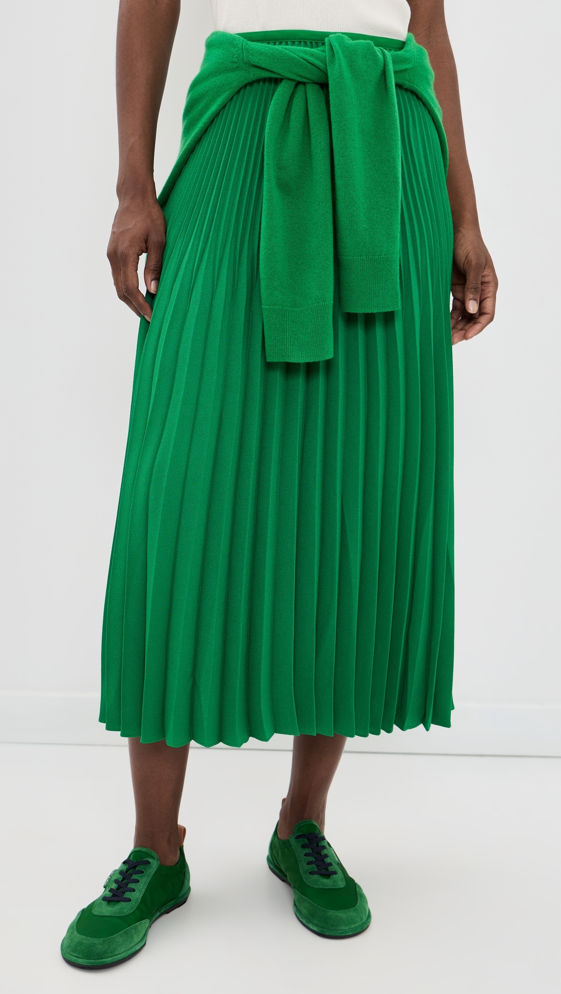Pleated Skirt Green