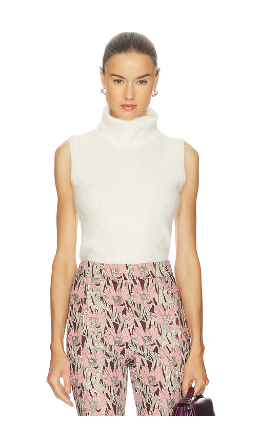 Veronica Beard Mazzy Brushed Cashmere Shell in Ivory. XS. Also in L, M