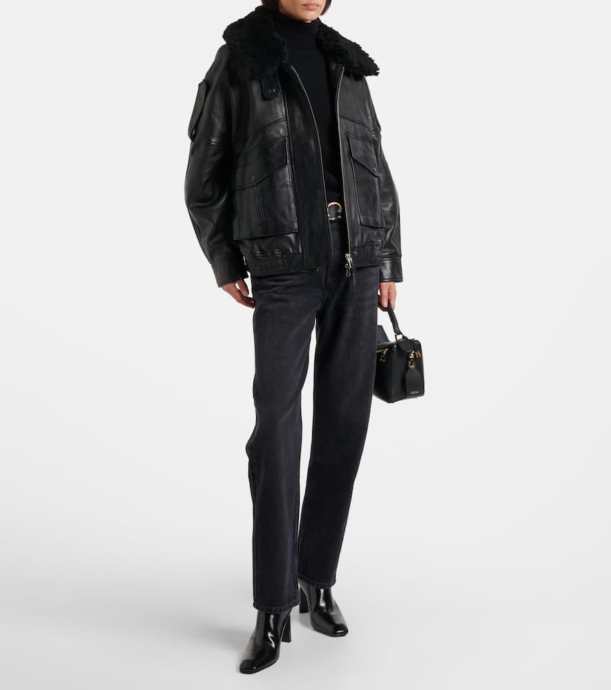 Avril oversized leather jacket