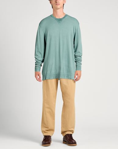 Man Sweater Light green Size 44 Cotton