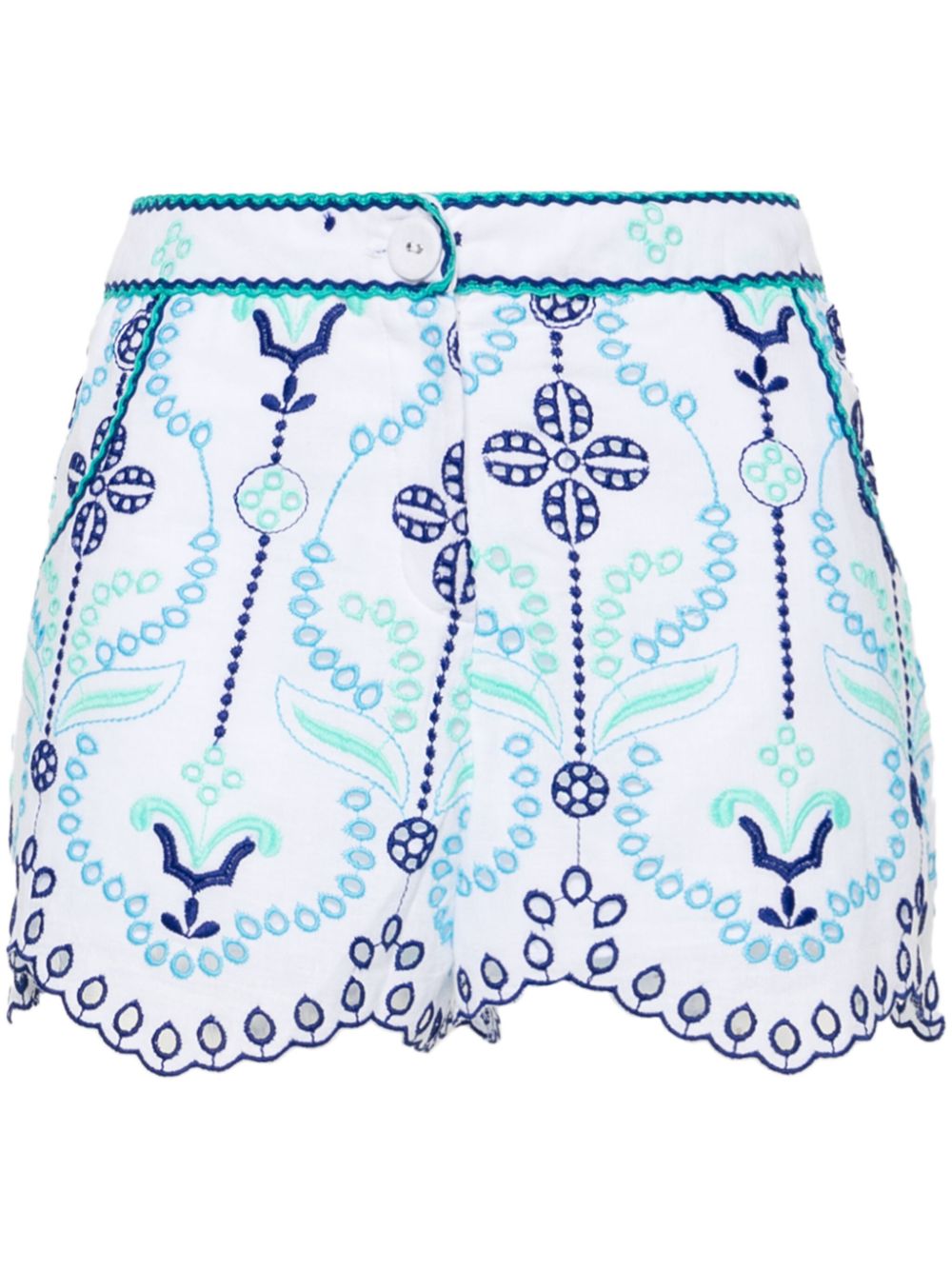 Mason embroidery shorts - White