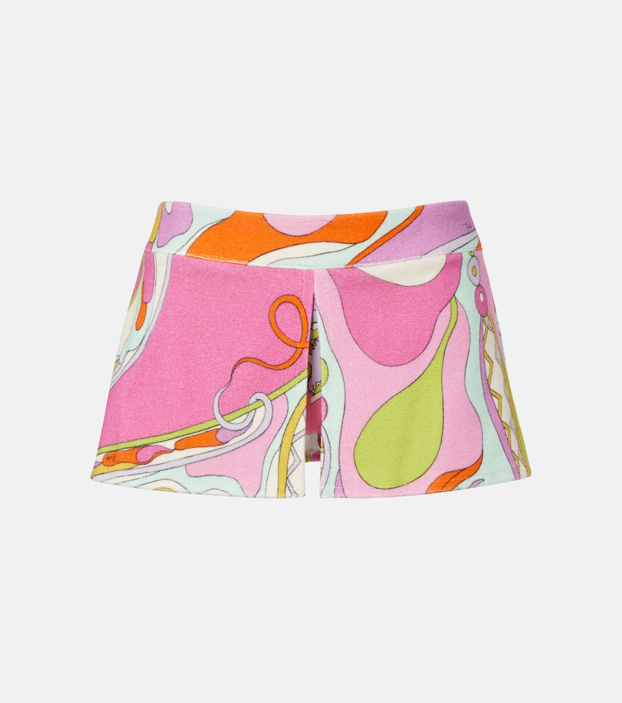Orchidee cotton-blend terry skort