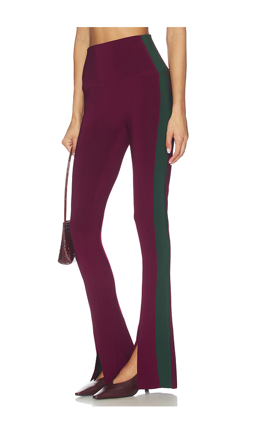 Norma Kamali Side Stripe Spat Legging in Plum & Dark Emerald. L also in M