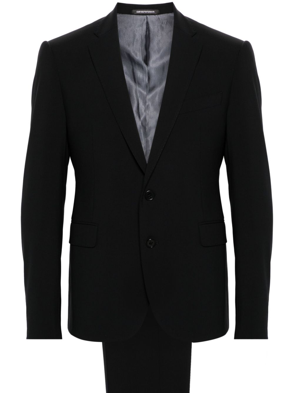 Notched-lapels single-breasted suit - Black