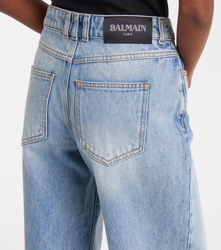 Mid-rise wide-leg jeans
