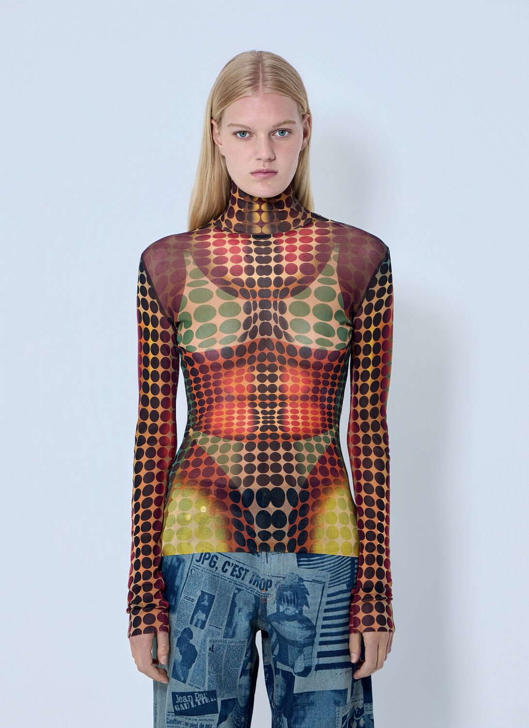 Re-edition The Brown Dots Mesh Top