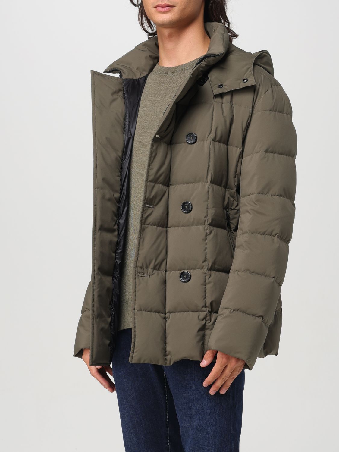 Coat Men color Green