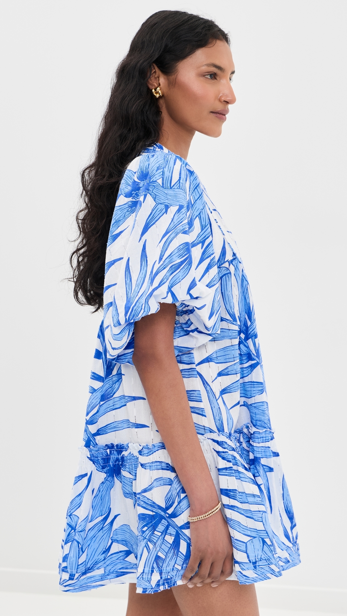 Mini Dress Cruz Blue Palm