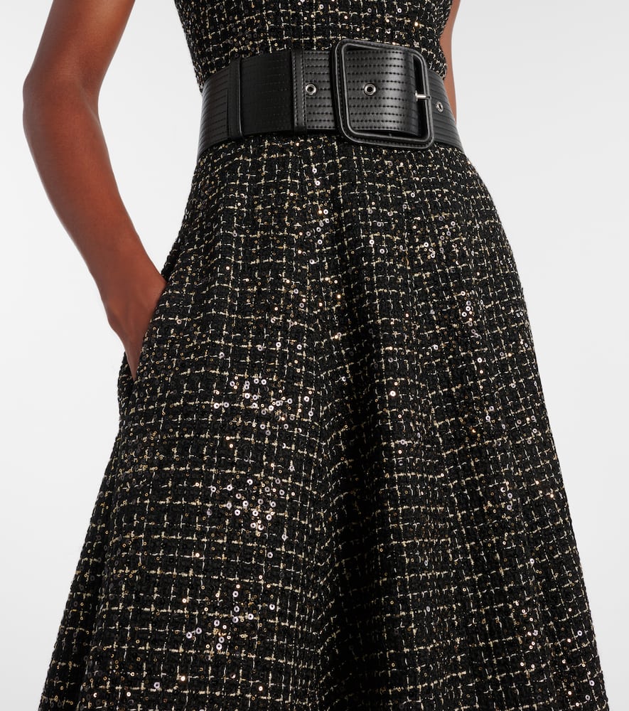 Okimi sequined tweed midi dress