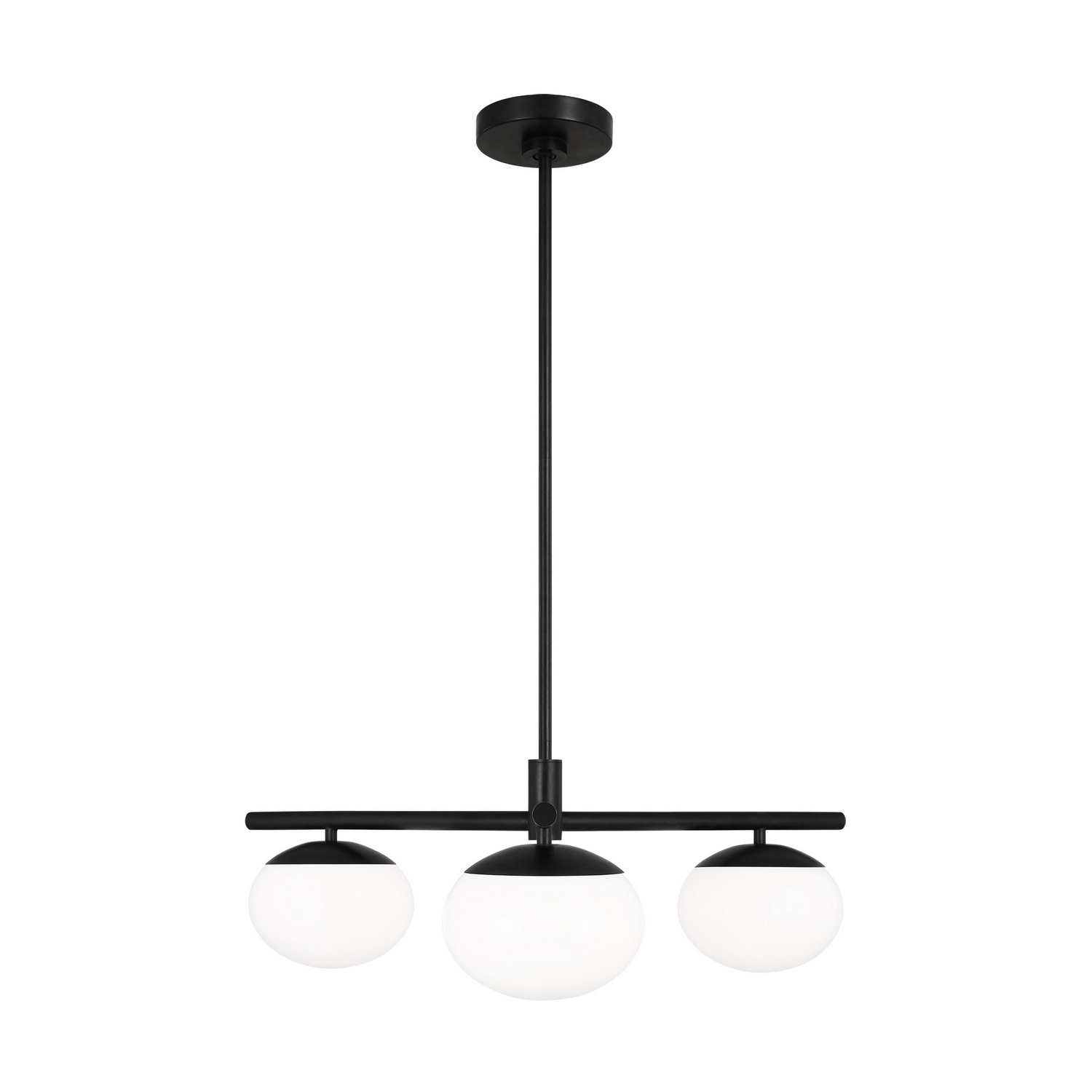 Visual Comfort Studio Lune 3-Light Ceiling Light in Aged Iron by Ellen Degenere