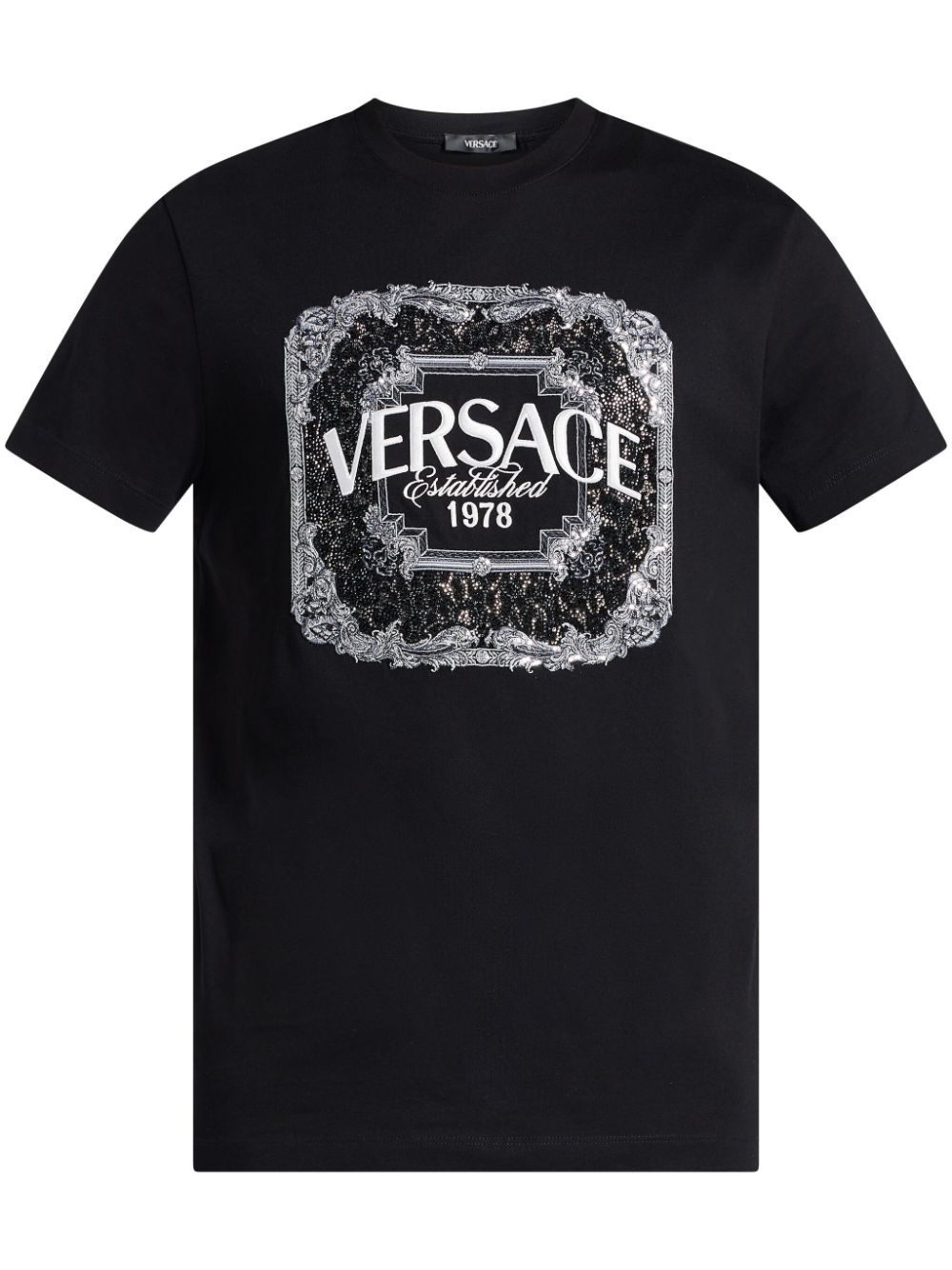 Logo-embroidered T-shirt - Black