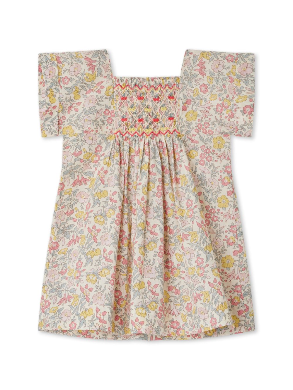Floral-print cotton dress - Blue