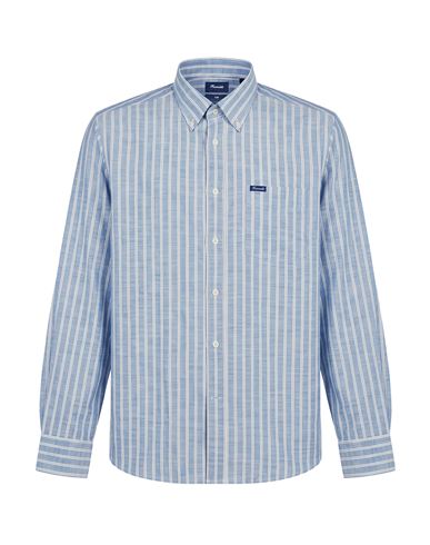 Façonnable Man Shirt Slate blue Size L Cotton