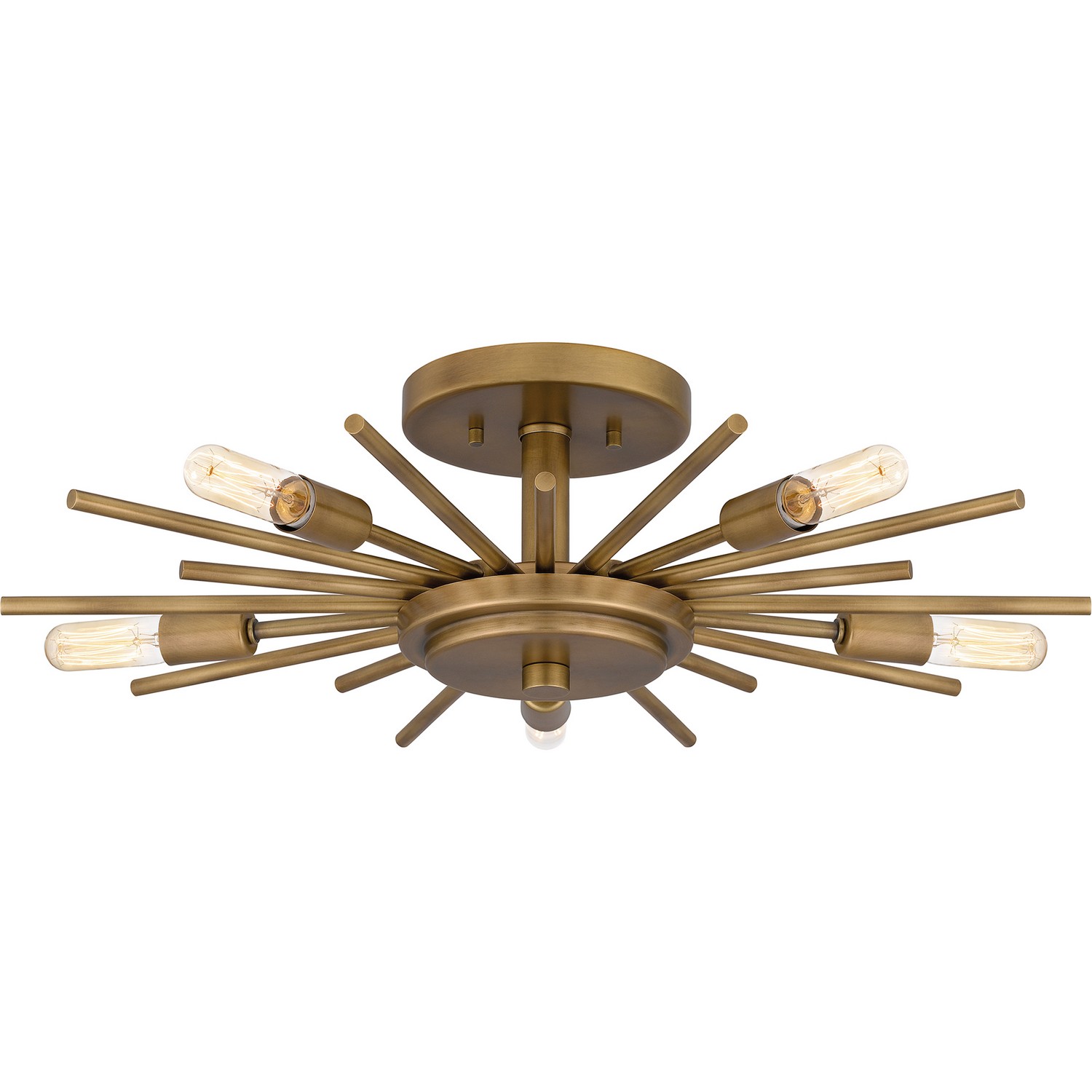 Quoizel Semi-Flush Mount 5-Light Semi-Flush Mount in Weathered Bra