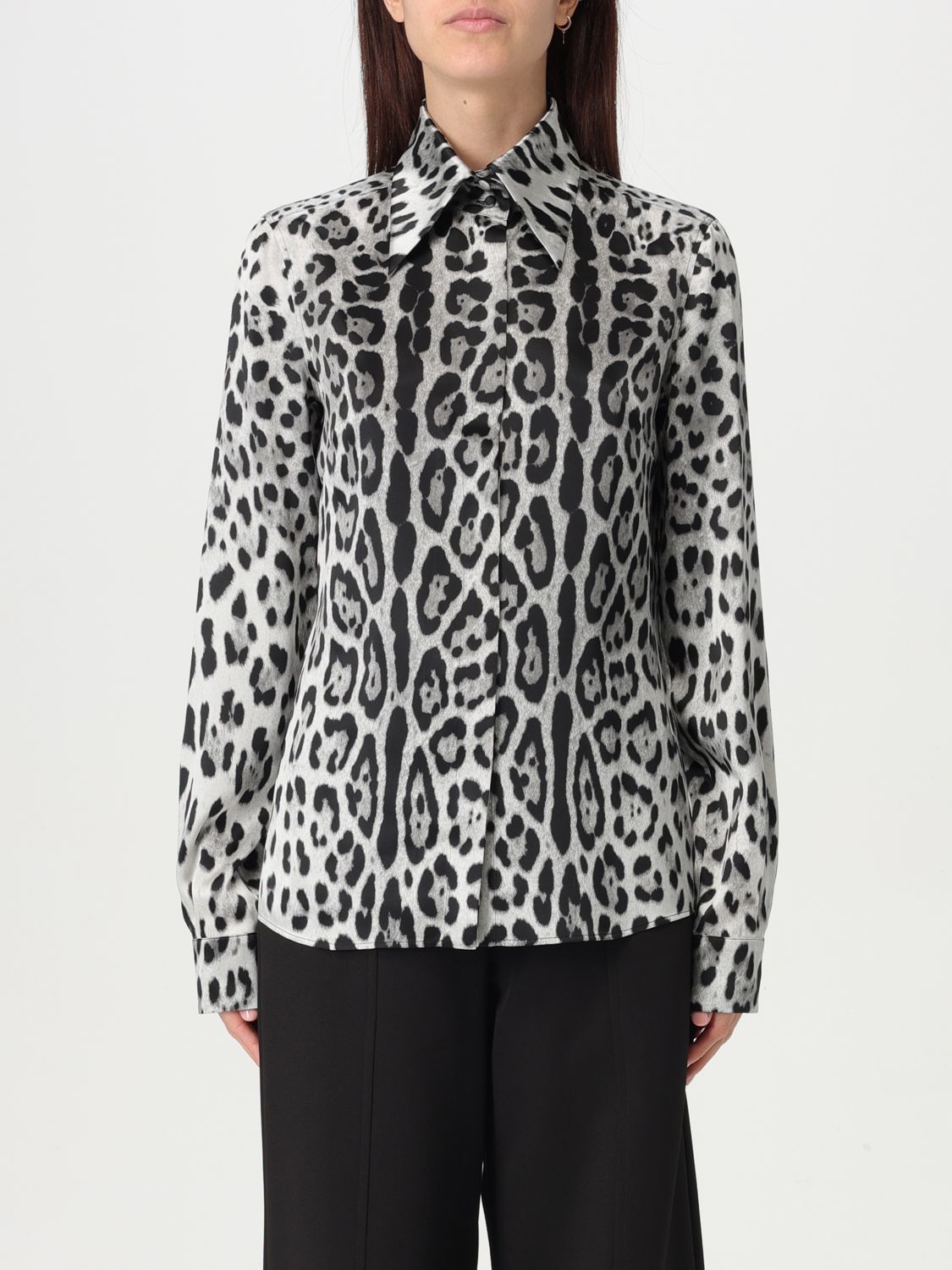 Leopard-print blouse - Grey