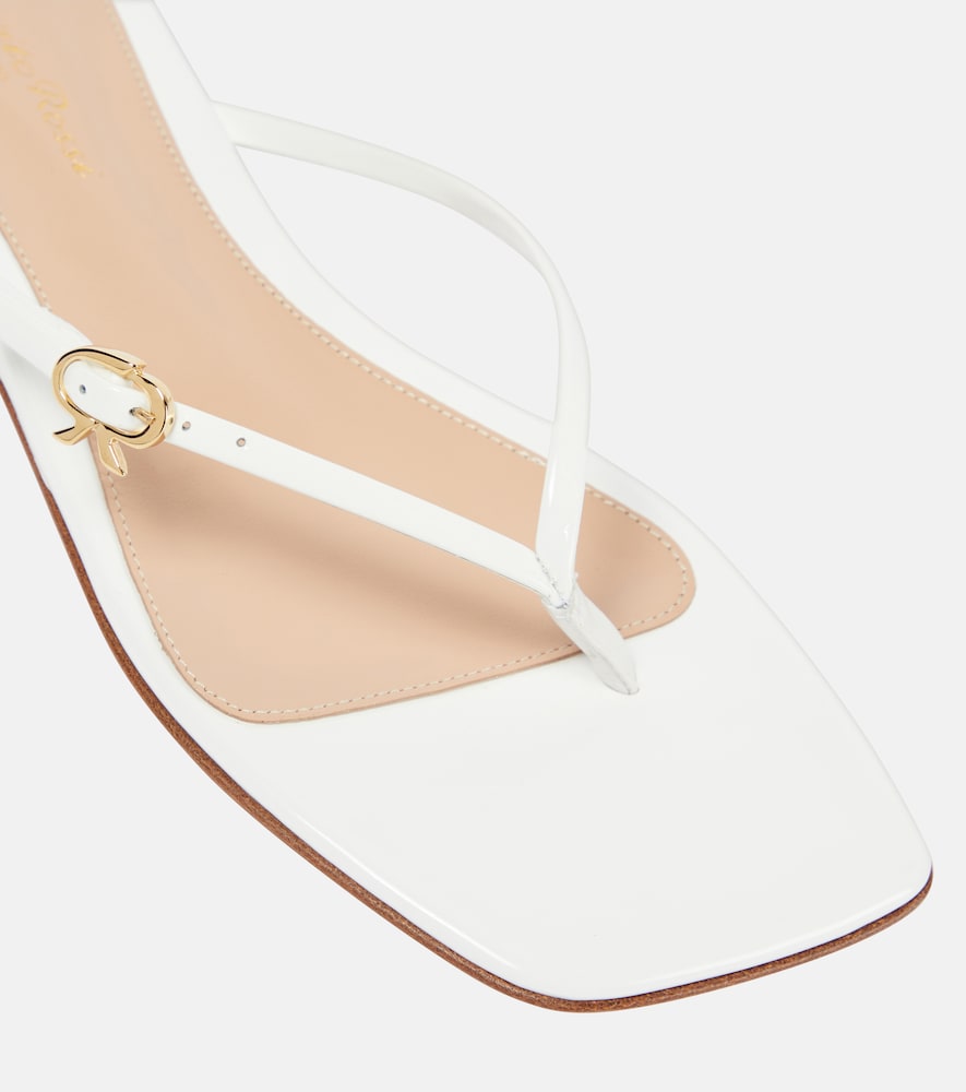 Patent leather thong sandals