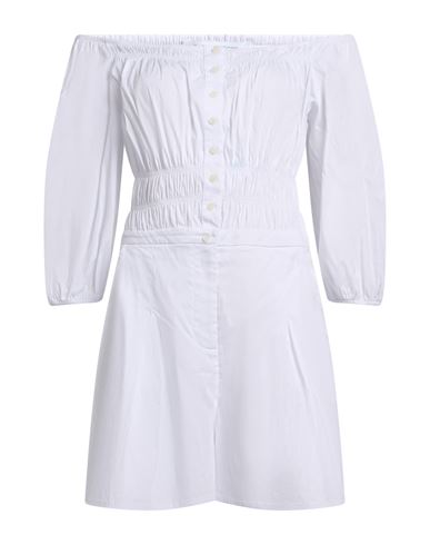 Woman Playsuit White Size 2 Cotton, Polyamide, Elastane