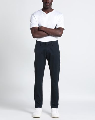 Man Pants Navy Size 28 Cotton, Elastane