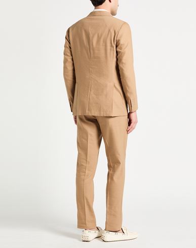 Man Suit Camel Size 40 Linen, Virgin Wool