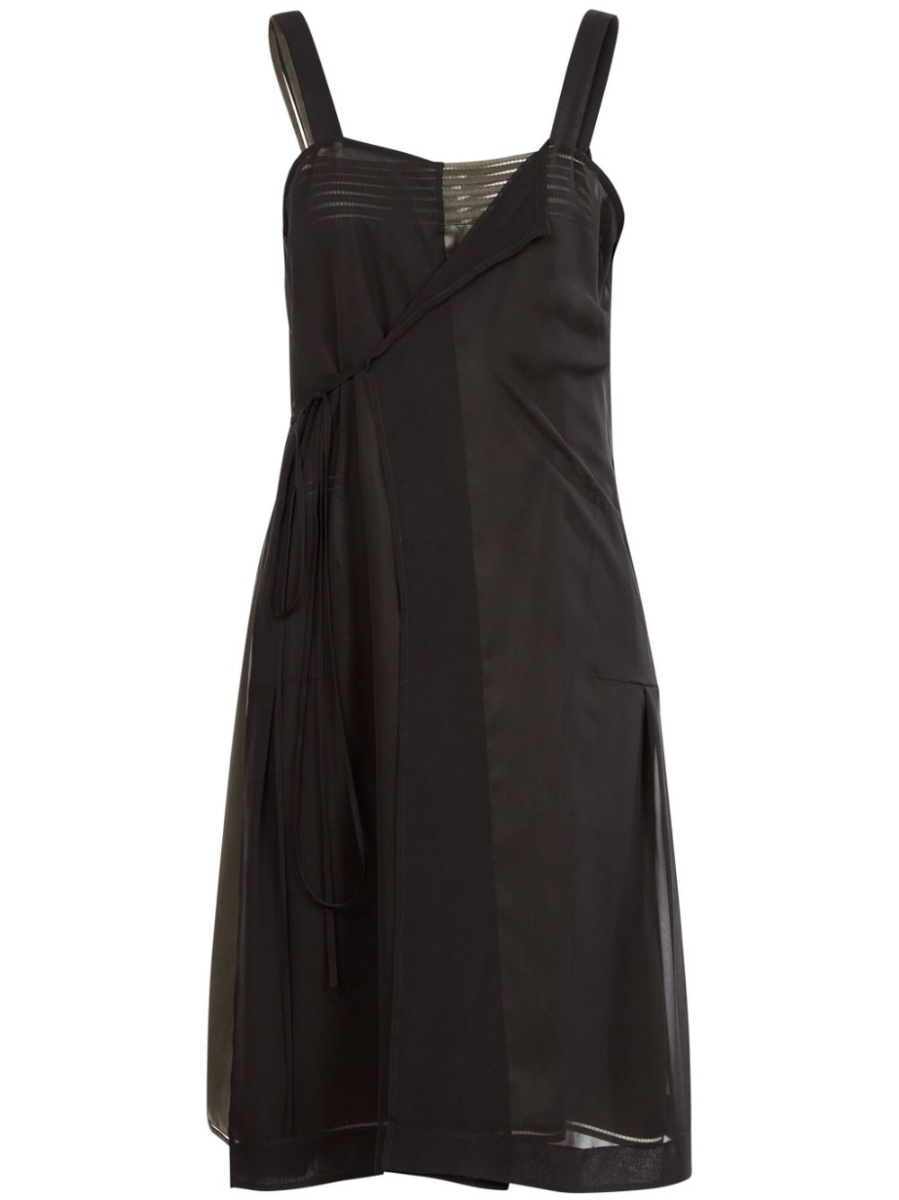 Embroidered-logo midi dress - Black