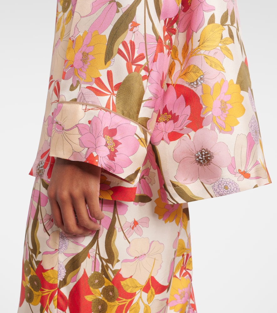 Alan floral silk satin shirt