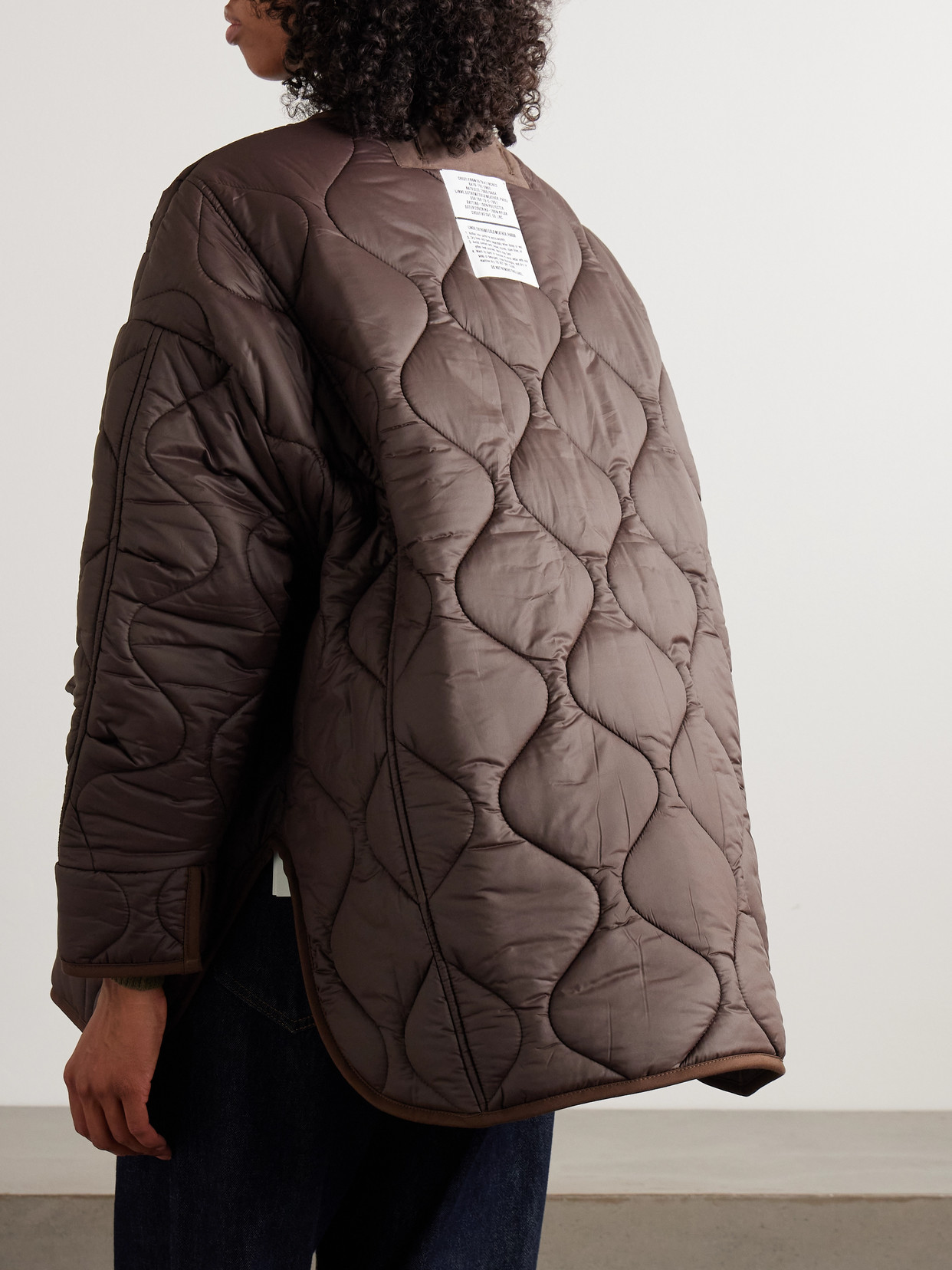 Teddy Quilted Shell Jacket - Brown
