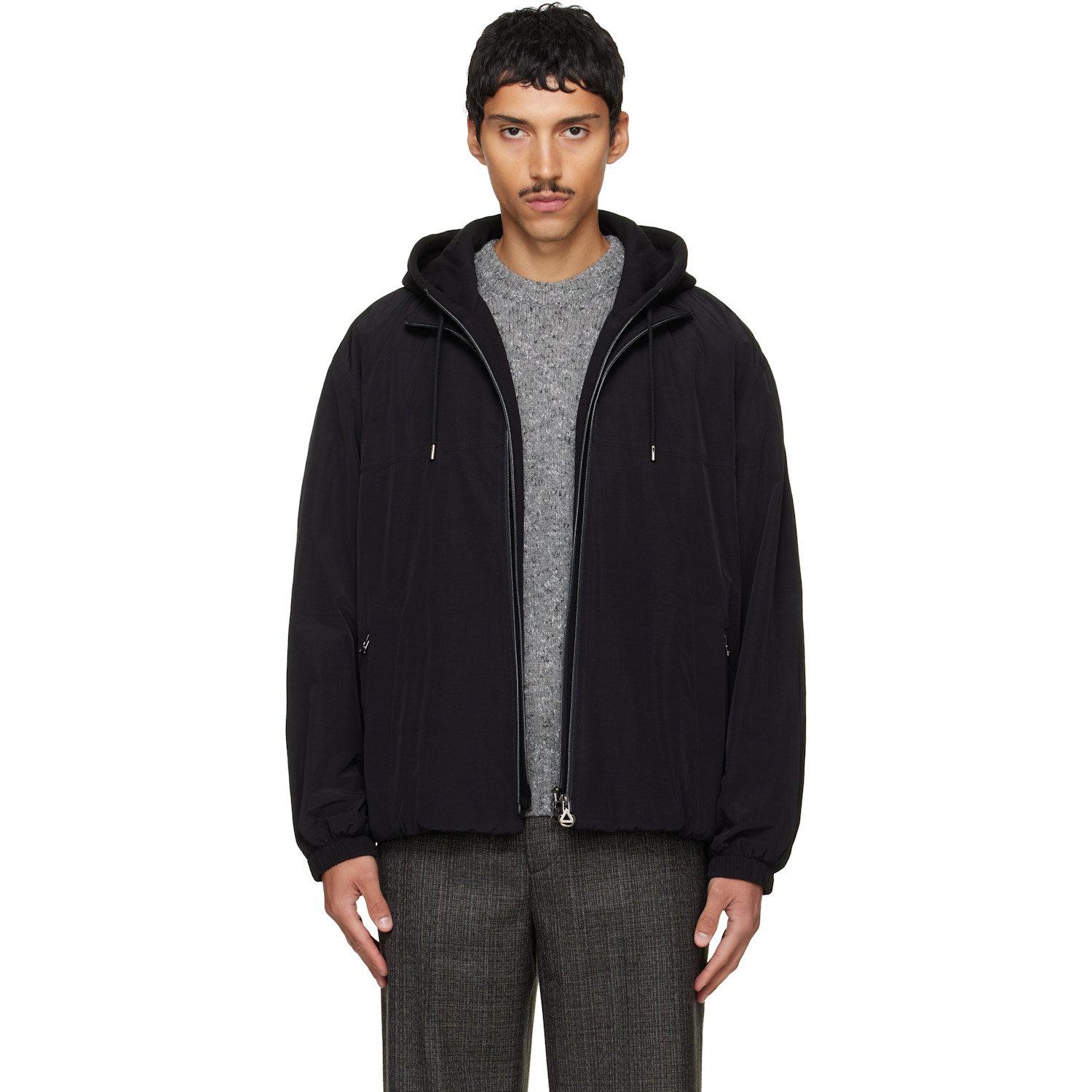 Black Layered Taffeta Jacket