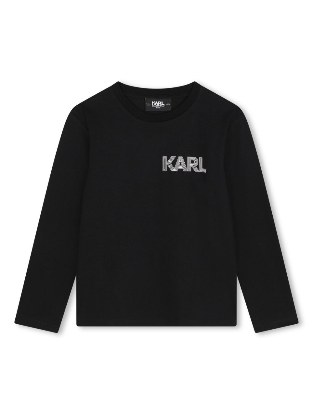 Logo-print long-sleeve cotton T-shirt - Black