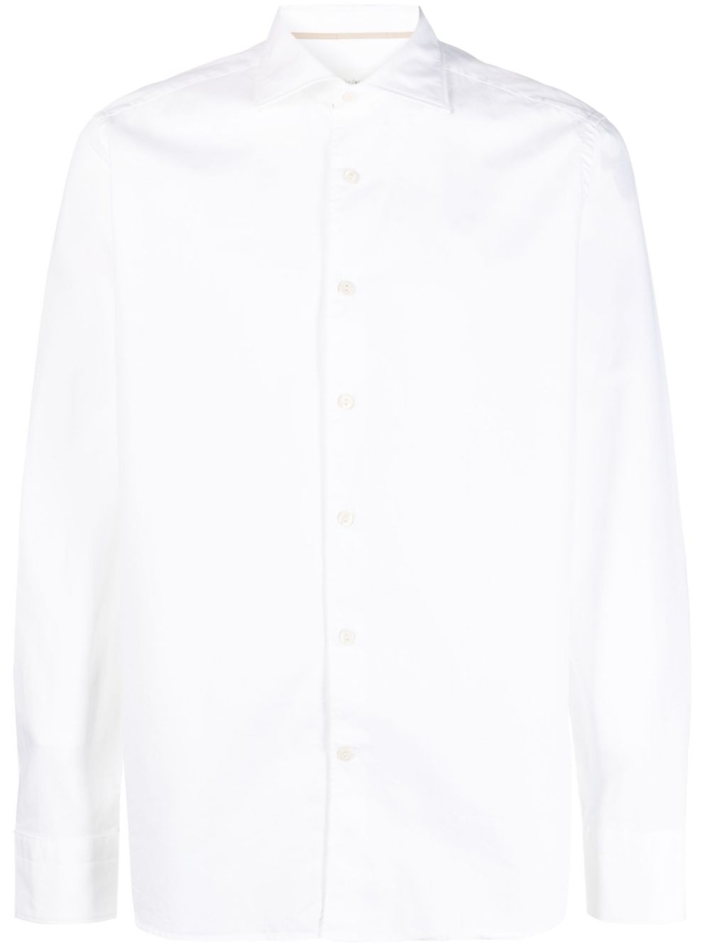 Spread-collar long-sleeve shirt - Blue