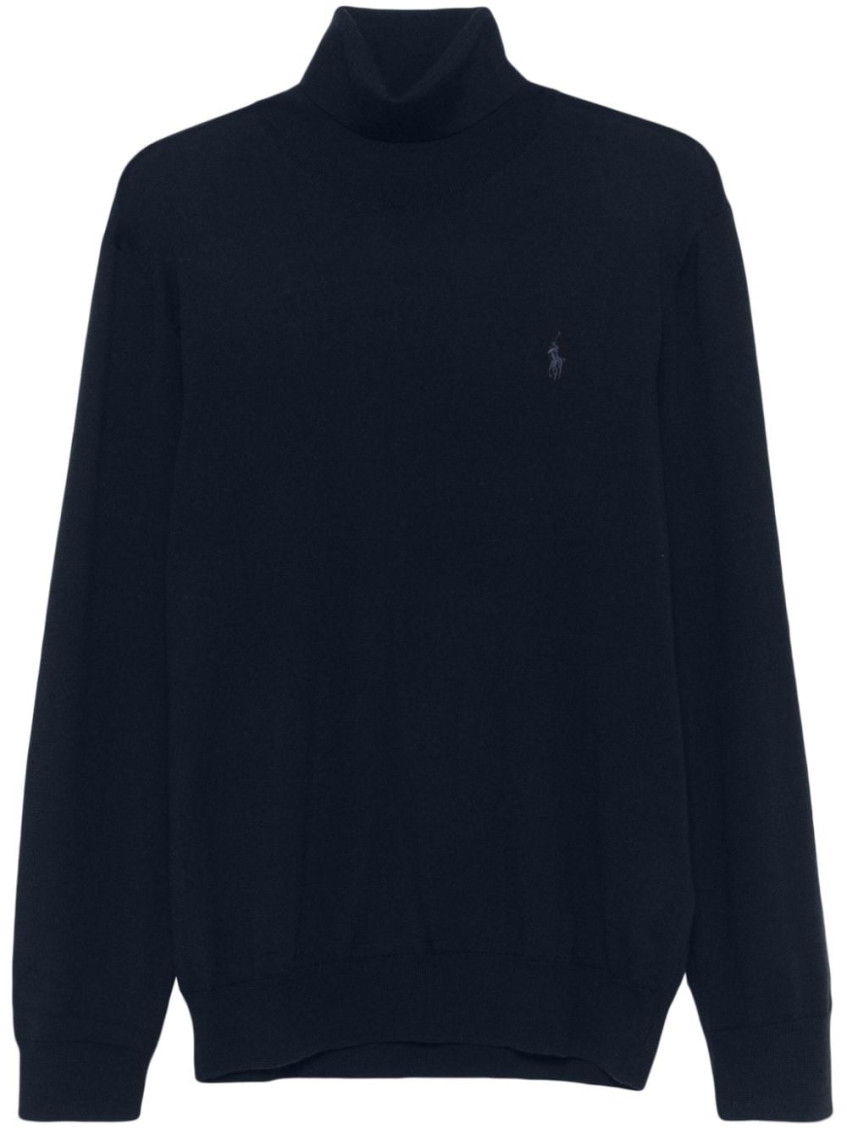 Navy Blue Roll-neck Sweater