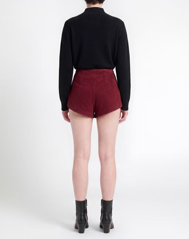 Woman Shorts & Bermuda Shorts Burgundy Size 4 Leather