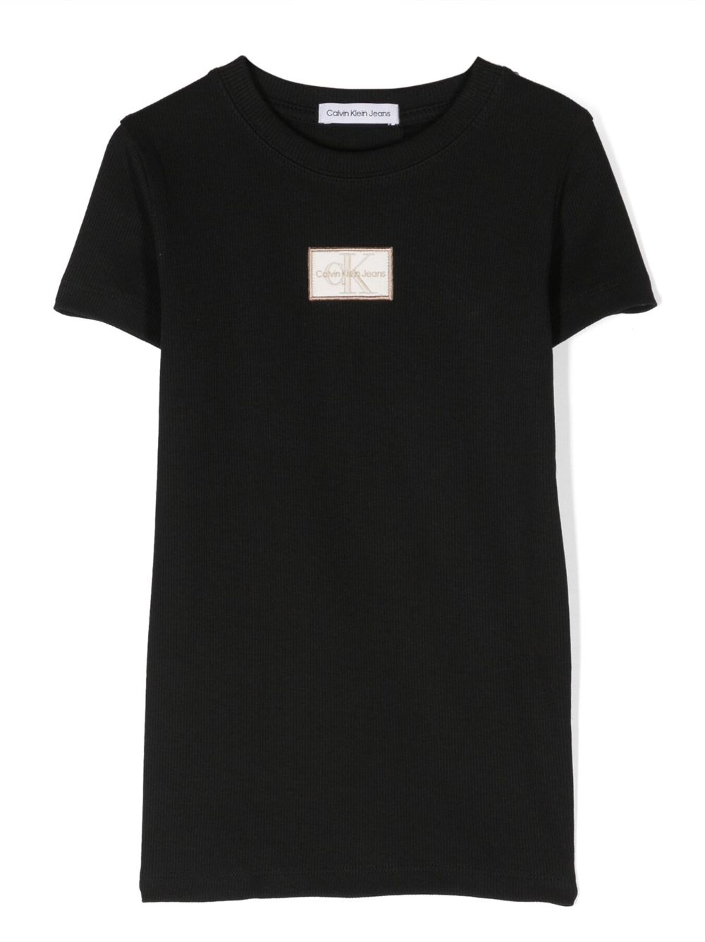 Logo-patch stretch-cotton T-shirt - Black