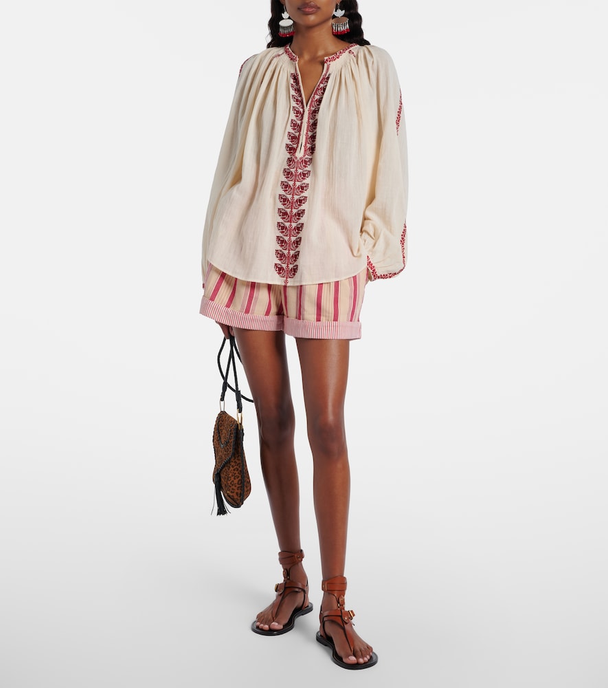 Lena embroidered cotton blouse