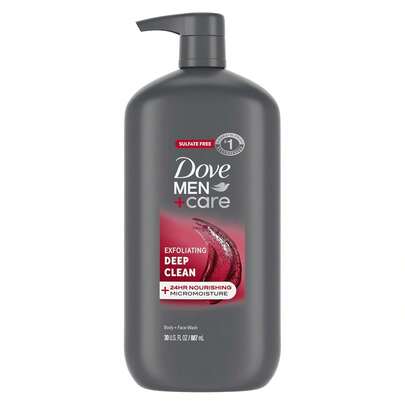 DOVE MEN+CARE Body And Face Wash, Exfoliating Deep Clean, , Daily Shower Wash, Winter Grooming Essential, New Year Fresh Start Wash