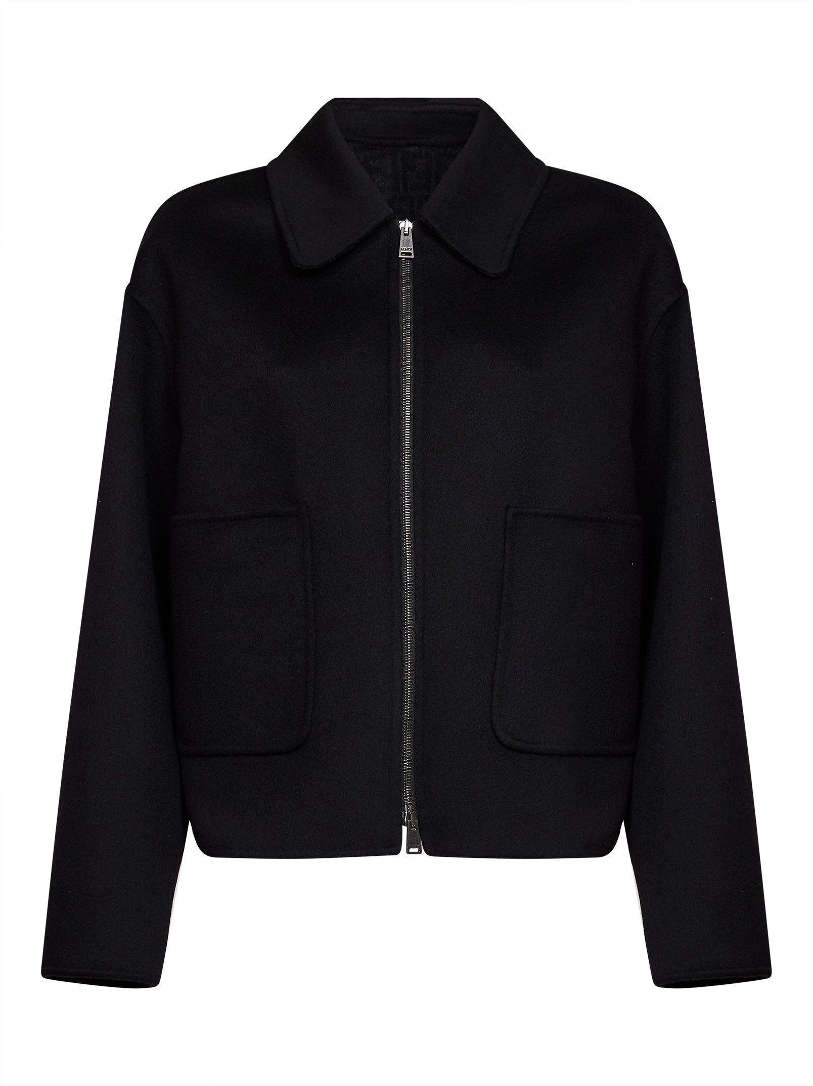 Reversible Virgin Wool Blouson Jacket — Black