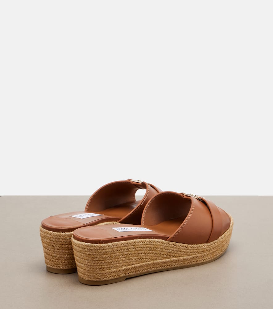 Leda leather espadrille wedges