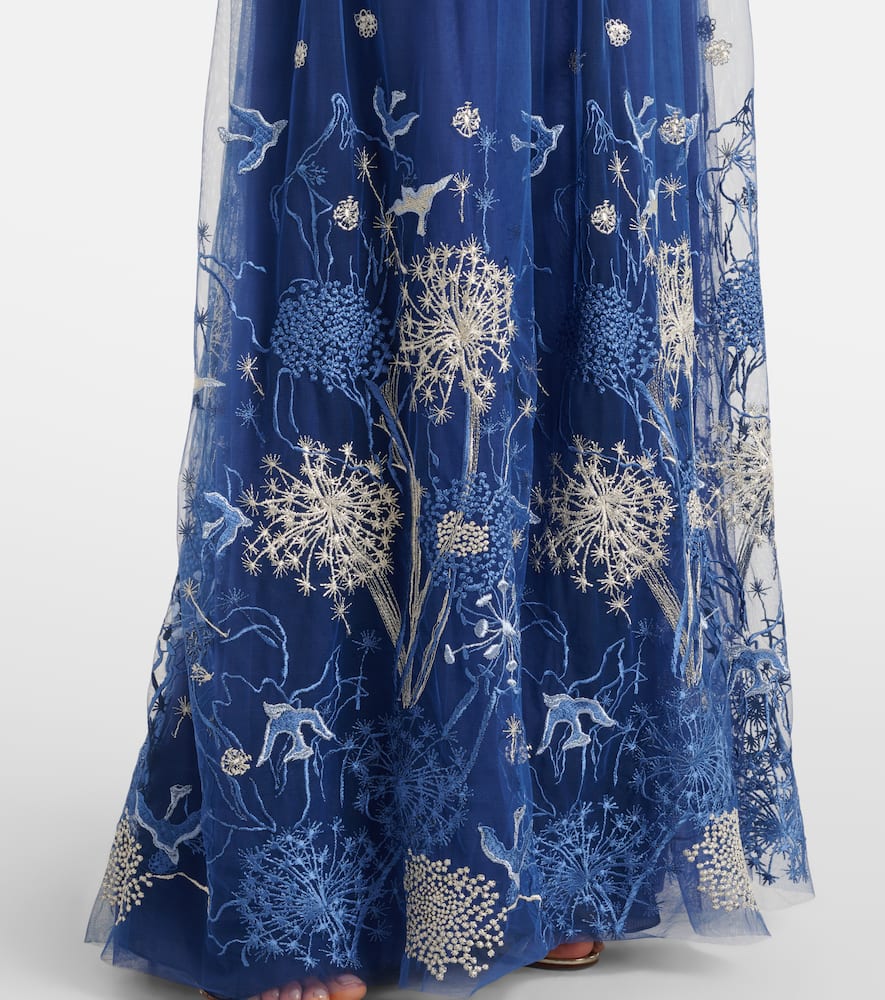 Floral embroidered gown