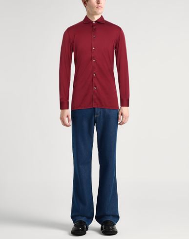 Man Shirt Burgundy Size 40 Organic cotton