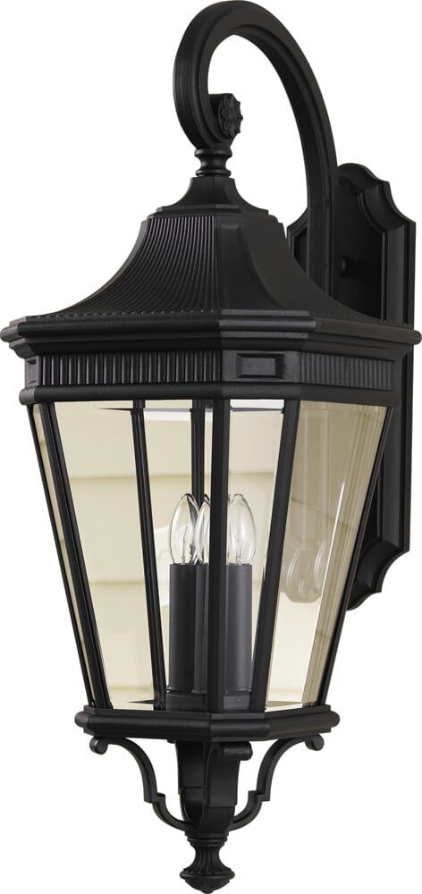 Black Three Light Outdoor Fixture from the Cotswold Lane Collection