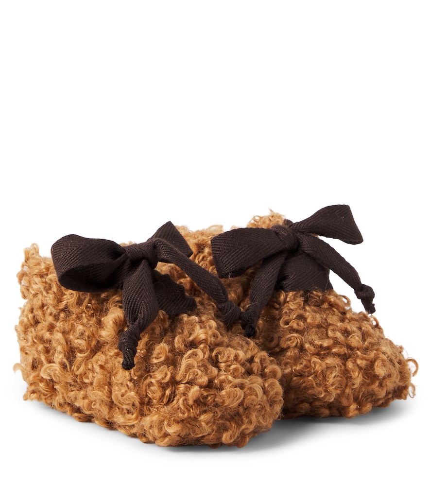 PèPè Baby bow-detail shearling booties