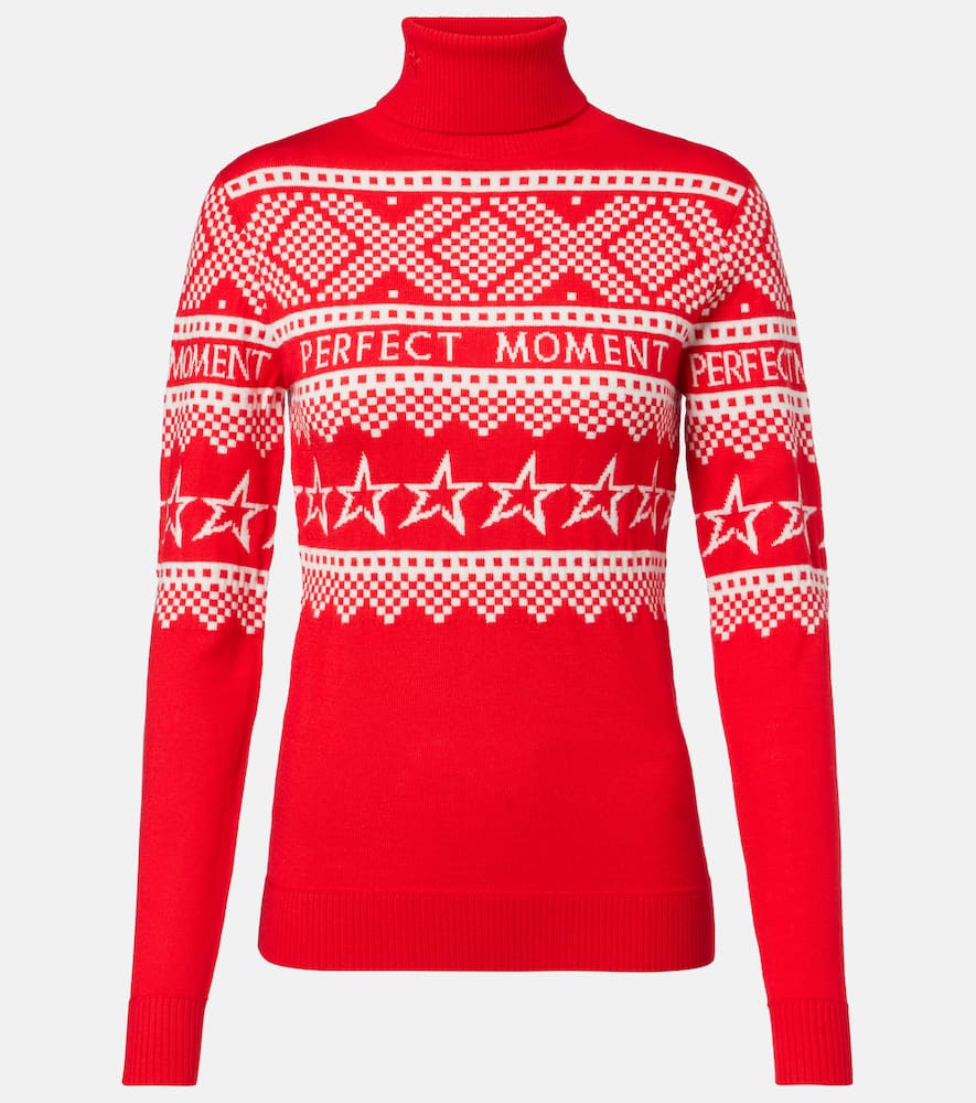 Holiday intarsia wool turtleneck sweater