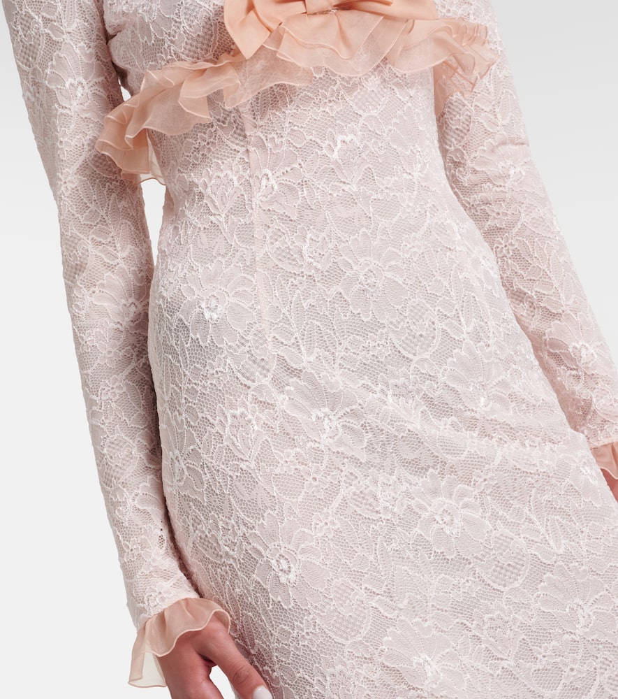 Bow-detail lace gown