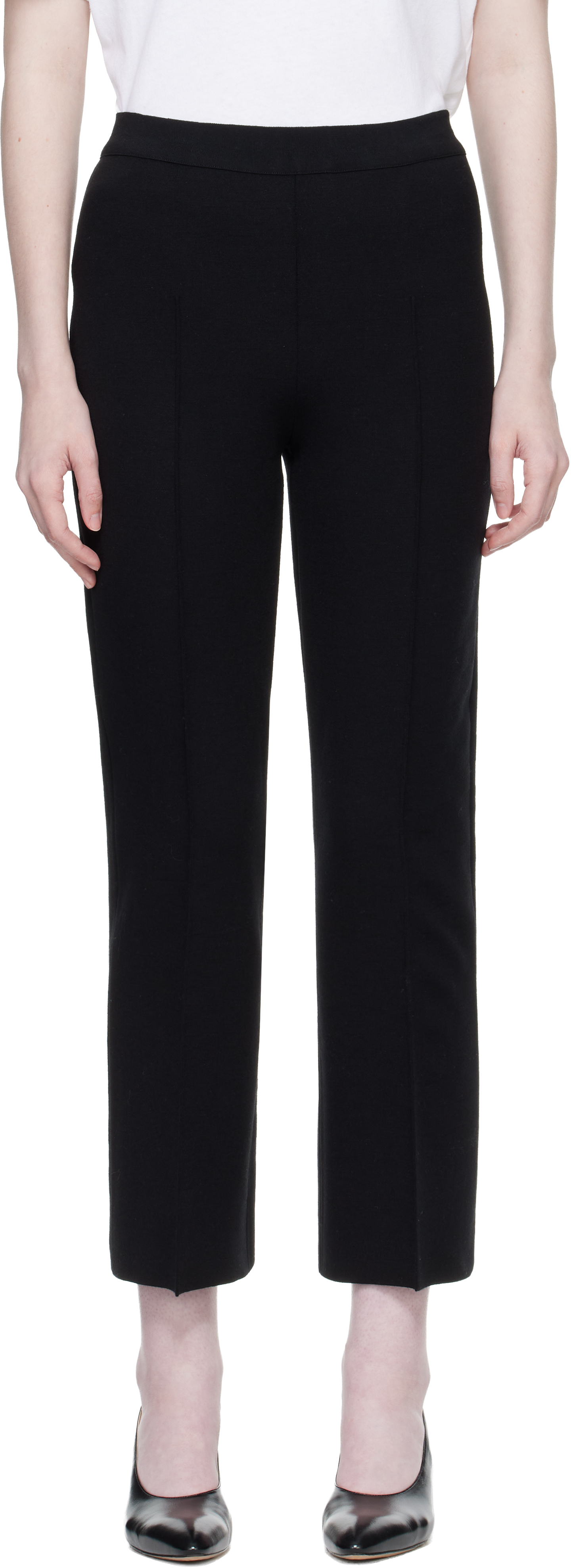Black Merino Kick Trousers